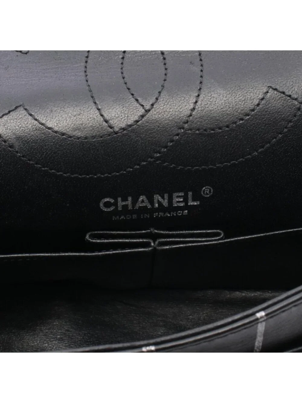 Chanel Shoulder Bag 2.55 Quilted Mademoiselle Chain Black Silver Leather Double